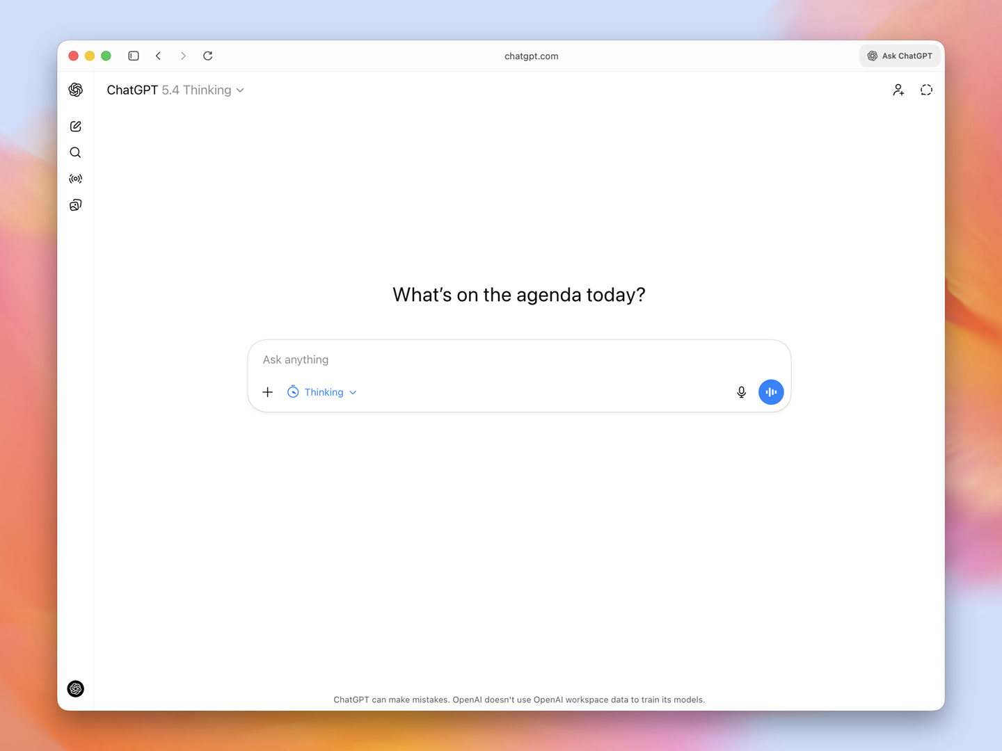 ChatGPT GPT-5.4 界面 - OpenAI官网使用界面