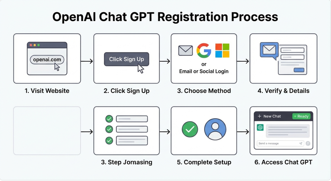 Alt Text: OpenAI 官网注册页面流程截图 showing sign up form